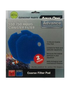 Aqua One Sponge Pad - (15ppi) Blue 550/750 Advance (2pk) 401s